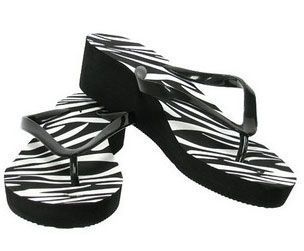 print wedge flip flop colored zebra print wedge flip flop