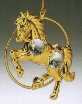 [ 24K Gold Horse Crystal Suncatc ]