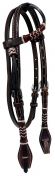 Buffalo Leather Of The Rockies Browband One Ear Headstall With Rawhide Accents And Throat Latch - Po