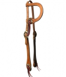 Showman One Ear Light Oiled Headstall with Square Tooling