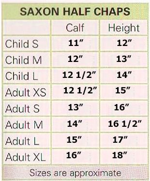 Chaps Slippers Size Chart