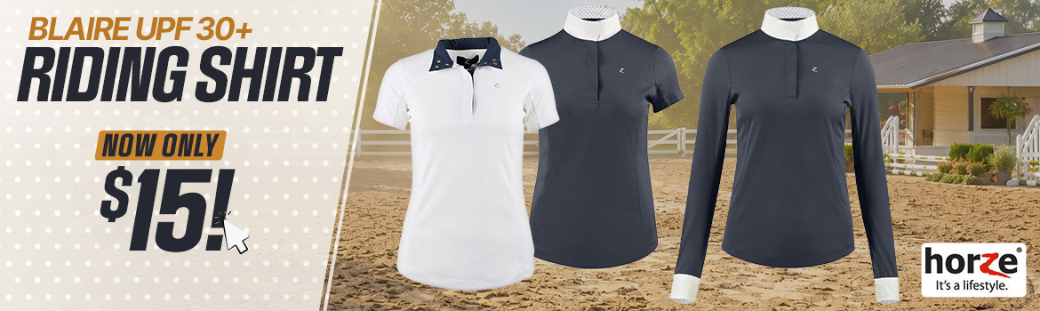 Horze Blaire UPF 30+ Show Shirt with Convertible Collar $15.00