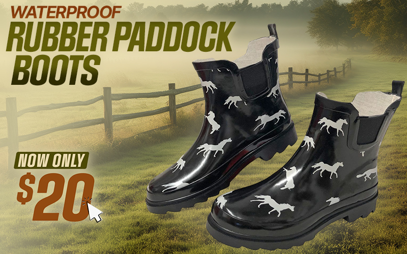 Horse Print Waterproof Paddock Boots $20