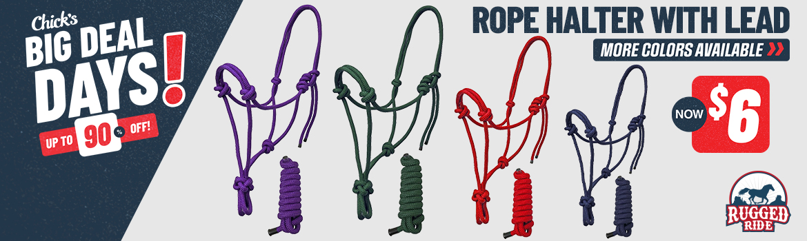 Rugged Ride Rope Halter with Lead $6.00 - Big Deal Days