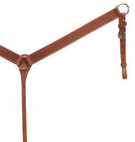 Showman ® Dark Brown Argentina Cow Leather Breast Collar with Aztec Beaded Inlays