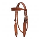 Showman Argentina Cow Leather Headstall With Barbed Wire Tooling