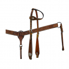 Showman Floral Tooled One Ear Headstall and Breast Collar Set