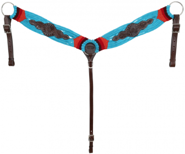 Collier De Poitrine Pour Cheval Showman - Mohair Bleu Ciel - Neuf