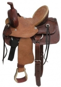 Buffalo Saddlery Youth Hard Seat Roper Style Saddle - 12 Inch