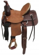 Buffalo Saddlery Youth Hard Seat Roper Style Saddle - 13 Inch