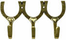 Solid Brass Triple Horseshoes Wall Tack Hook