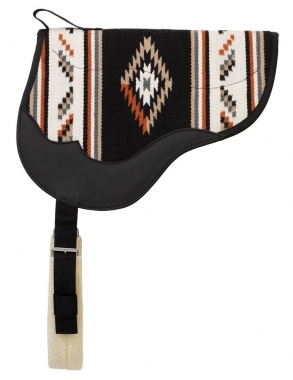 Weaver Wool Blanket Top Bareback Pad - Black And Tan