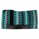 Blue Ridge 34 x 36 Contoured Felt Lined Wool Top Saddle Pad - Turquoise / Black