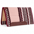 Blue Ridge 34 x 36 Felt Lined Wool Saddle Pad - Beige / Maroon