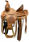 Buffalo Saddlery Youth/Pony Hardseat High Back Ranch Roper Style Saddle - 10 Inch