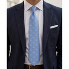 Weston Sky Blue Mens Silk Neck Tie - Golden Horses