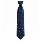 Horsemans Heritage Blue Silk Tie Featuring Golden Horses