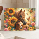 Palomino Mare & Foal Glass Cutting Board - 8 x 11