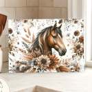 Brown Boho Bay Horse Glass Cutting Board - 8 x 11