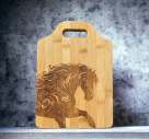 Elegant Horse 8 x 11 Bamboo Cutting Board / Charcuterie Board / Cheese Board