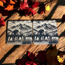 Horses in Mountains Drink Coasters - Set of 2