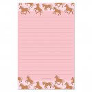 Pink Western Horses Notepad - 4 inch  x 6 inch