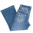 Infant & Toddler Girl's Medium Wash Horse Aztec Yoke Bootcut Jeans