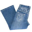 Infant & Toddler Girl's Medium Wash Horse Aztec Yoke Bootcut Jeans