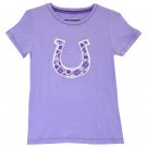 Youth Girl's Cowgirl Hardware Bandana Horseshoe Short Sleeve Top