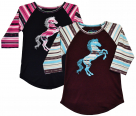 Cowboy Hardware Serape Horse Crew Neck Raglan Shirt - Toddlers