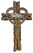 Galloping Horses Resin Cross Wall Decor