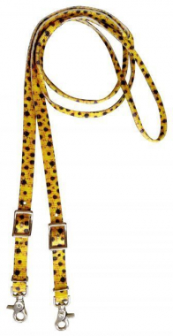 New! Showman 8ft Red, White, and Blue braided nylon barrel reins with scissor snap ends main image 0