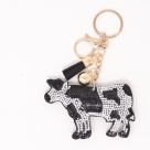 Classic Holstein Motif Bling Cow Bag Charm Key Chain