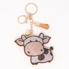 Spotted Cutesy Cow Bling Key Chain Bag Charm