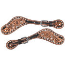Circle Y White Daisy Filigree Spur Straps - Ladies/Youth