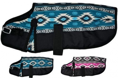 Showman ® Large Teal and Orange Southwest Design Waterproof Dog blanket. main image 0