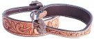 Showman Couture Leaf Tooled Leather Dog Collar