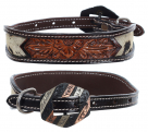 Showman FloraHide Leather Dog Collar