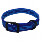 Nylon Dog Collar 1 inch Blue with Diamond Pattern