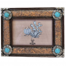 De Leon Collections Turquoise on Leather Frame 6x4in