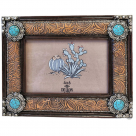De Leon Collections Turquoise on Leather Frame 6x4in