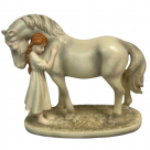De Leon Collections Girl with White Horse Statue - 6.5 in