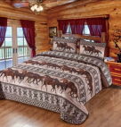 De Leon Horse Valley - Quilted Queen Blanket With 2 Pillow Shams