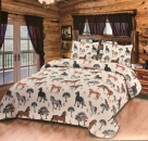 De Leon Horse Field - Quilted Queen Blanket With 2 Pillow Shams