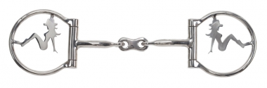 Mors à Anneaux En D Acier Inoxydable Showman Horseshoe Haven - Type Dogbone Snaffle