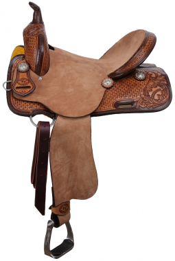 Double T Hickory Dash Spinal Relief Barrel Style Saddle - 14, 15