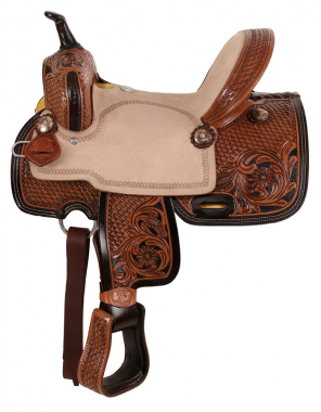 FNTC T-DECK 139 × RIDE RODEO M Double T Dakota Barrel Style Saddle - 13 Inch - Youth: Chicks