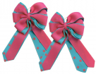 Ellie's Bows - Blue/Pink With Pink Polka Dots- Pair