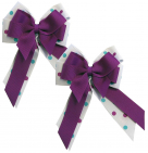 Ellie's Bows - White/Purple With Polka Dots- Pair
