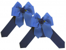 Ellie's Bows - Blue/Royal Blue With Blue Rose Center- Pair